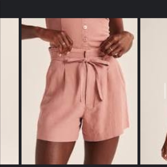 Belted linen blend shorts - Picture 1 of 2